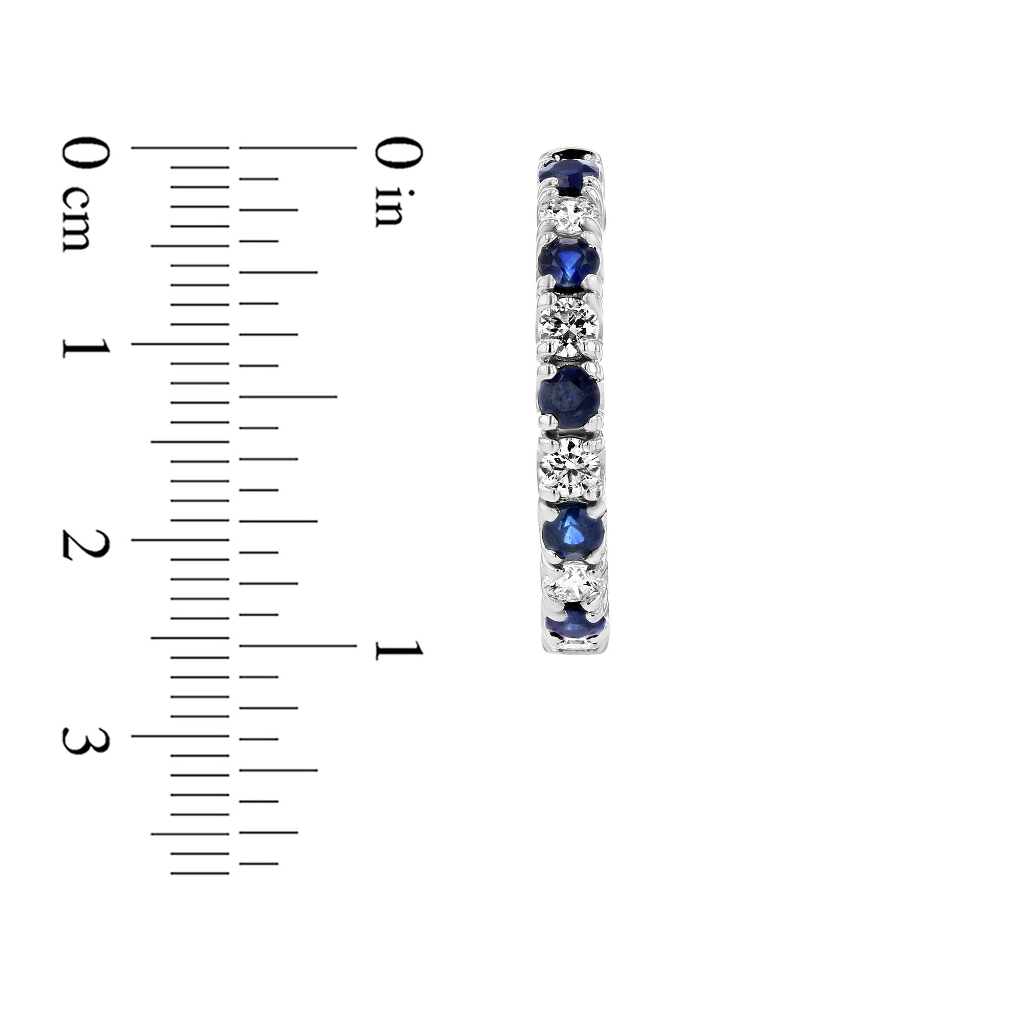 Diamond and Sapphire Hoop Earrings in 14k Gold 3.58ctw