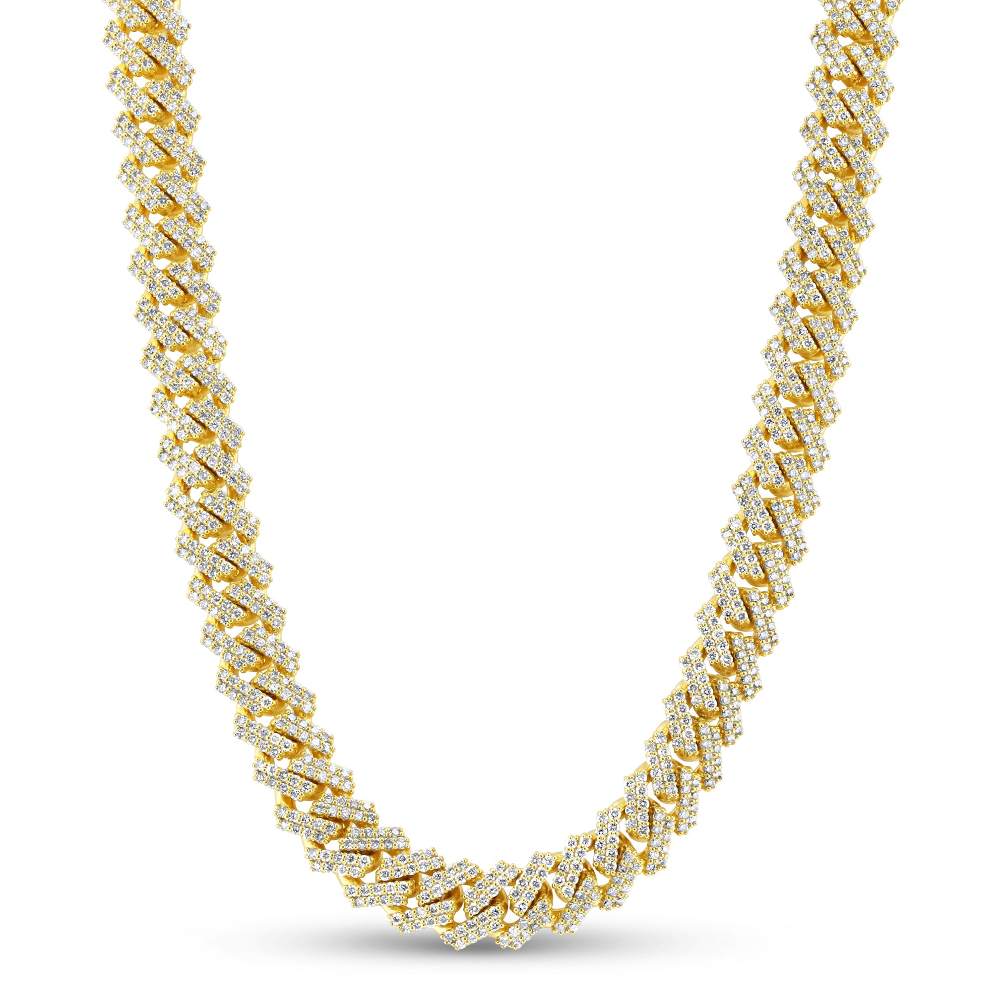 Diamond Men's Prong Cuban Chain 22 inch Necklace in 14kt 18.95 c.t.w.