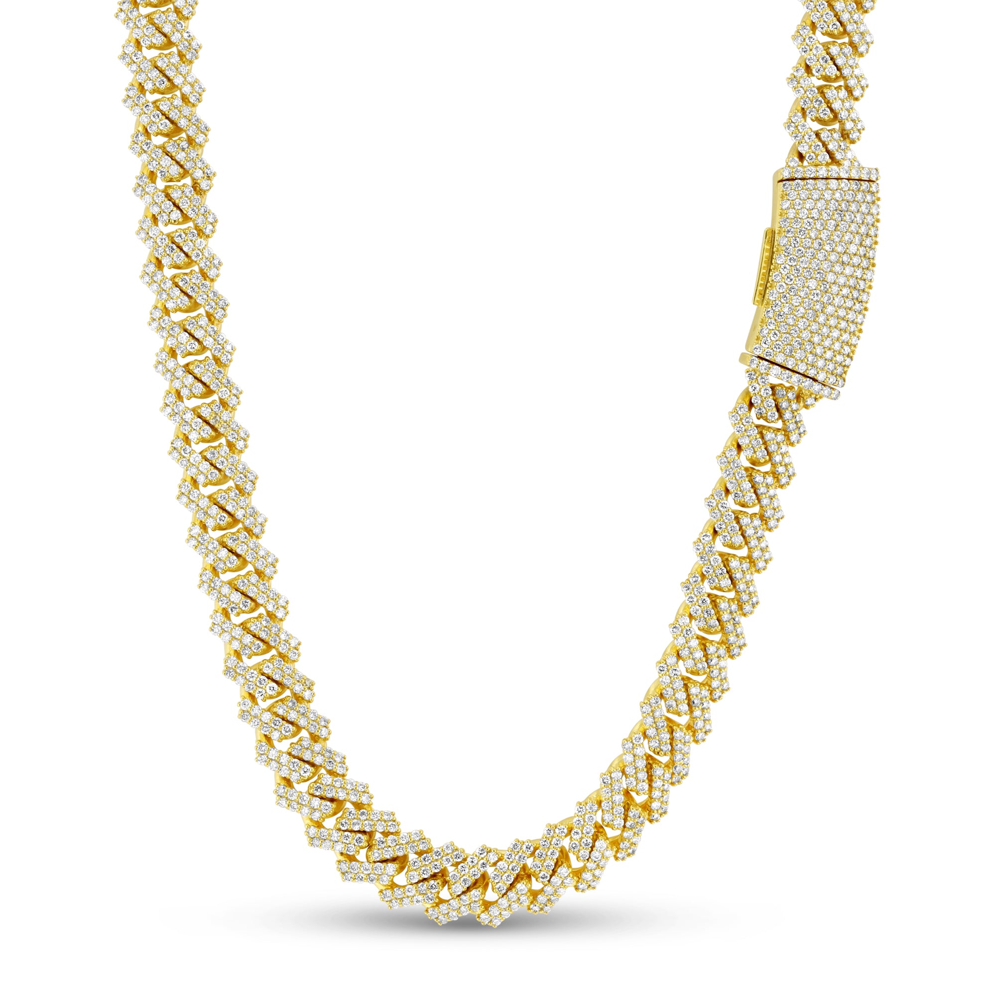 Diamond Men's Prong Cuban Chain 22 inch Necklace in 14kt 18.95 c.t.w.