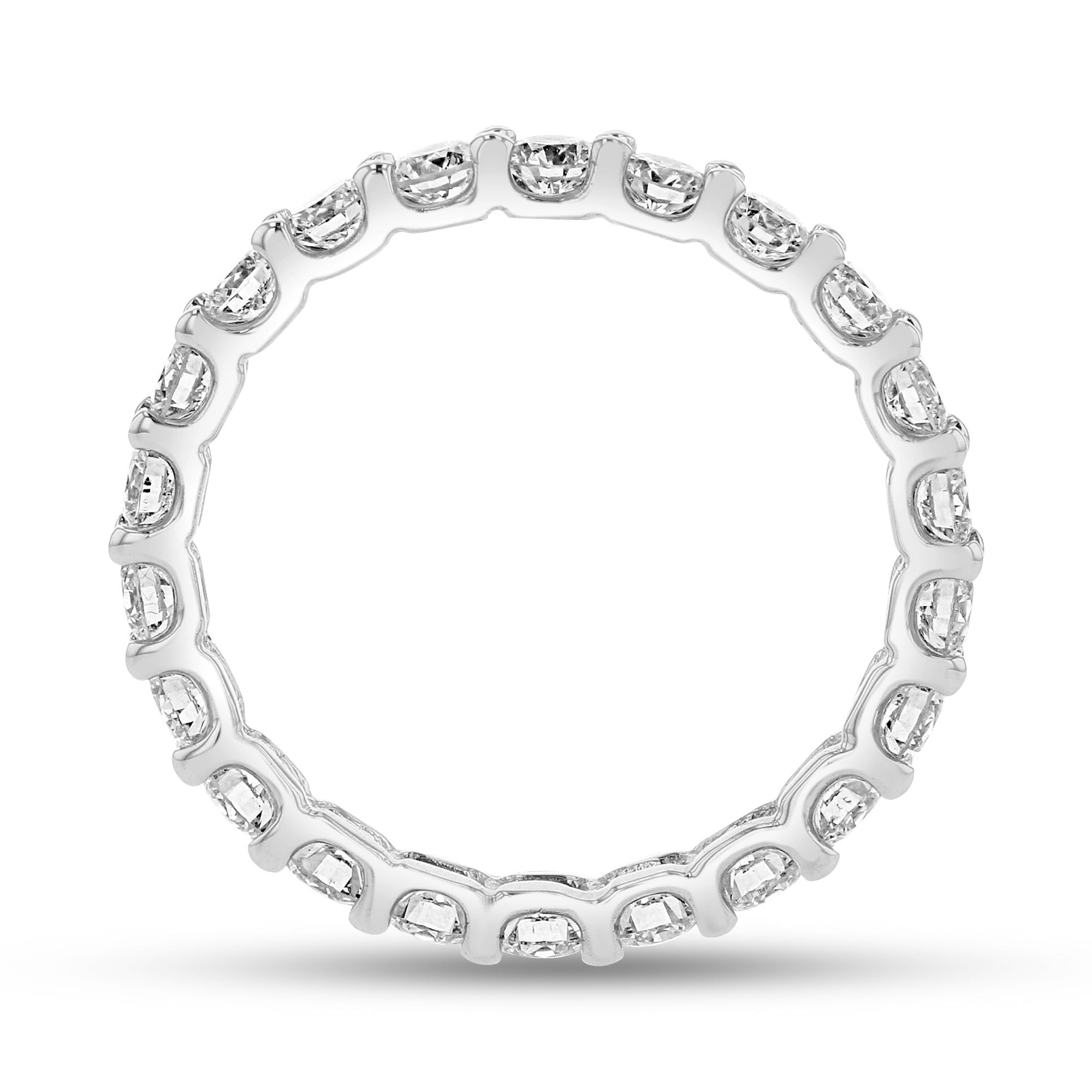 Diamond U Shaped Eternity Ring in 14k White Gold 1.80 c.t.w.