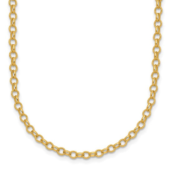 Rolo Polished Link Chain in 14k Yellow Gold (3.2mm)
