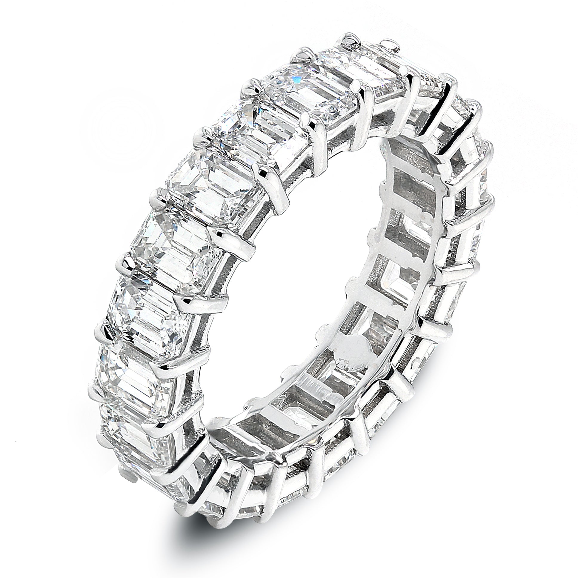 Eternity Band Lab Grown Emerald Diamonds in 18k white gold