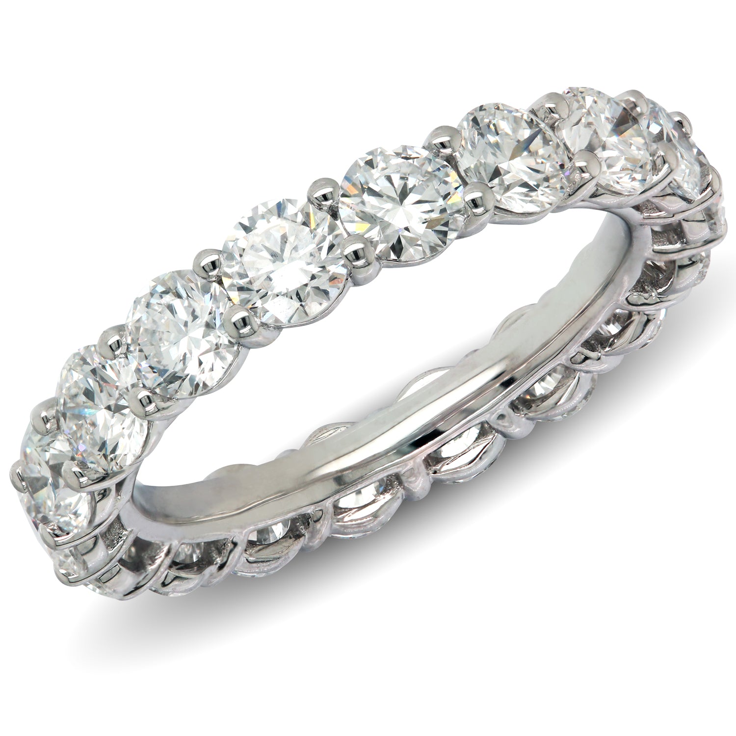 Eternity Band Lab Grown Round Diamonds in 18k white gold