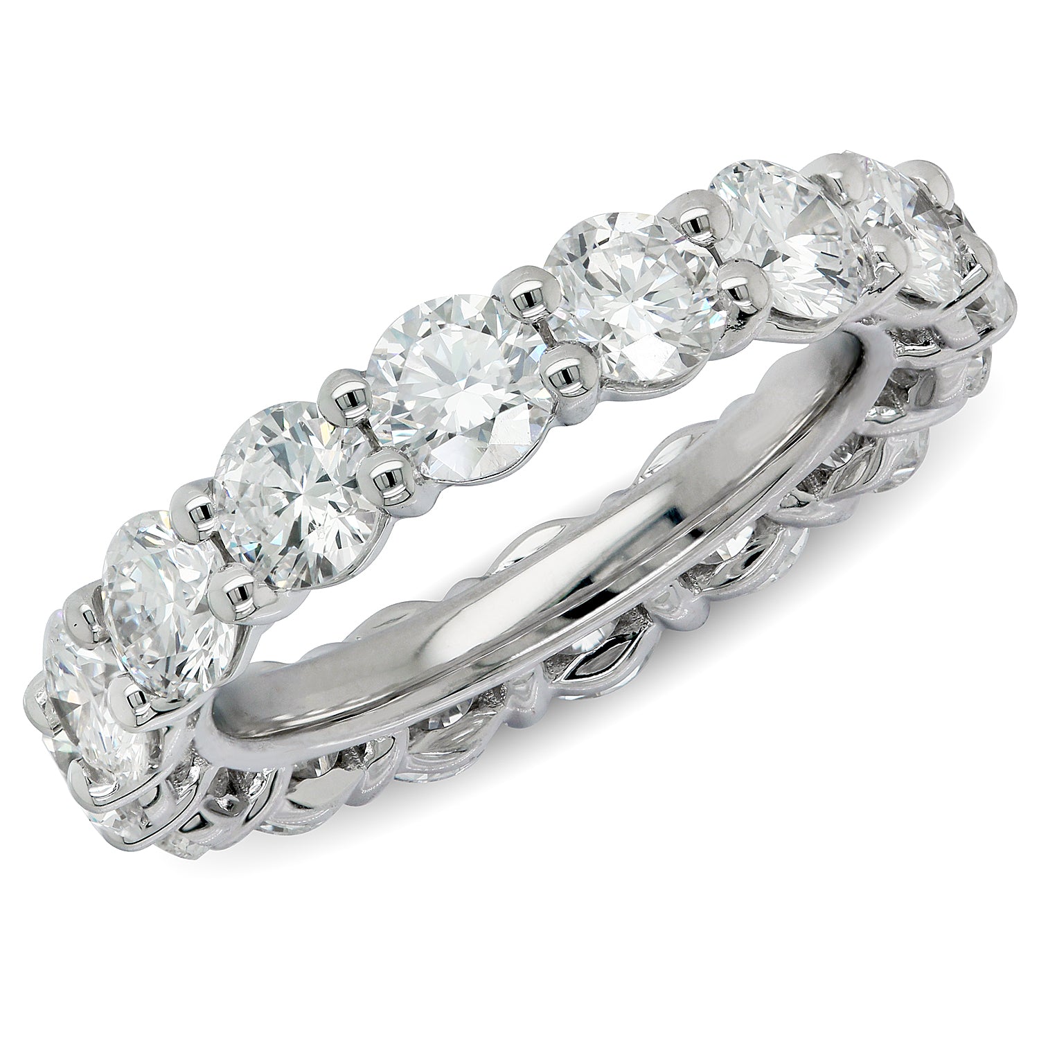 Eternity Band Lab Grown Round Diamonds in 18k white gold