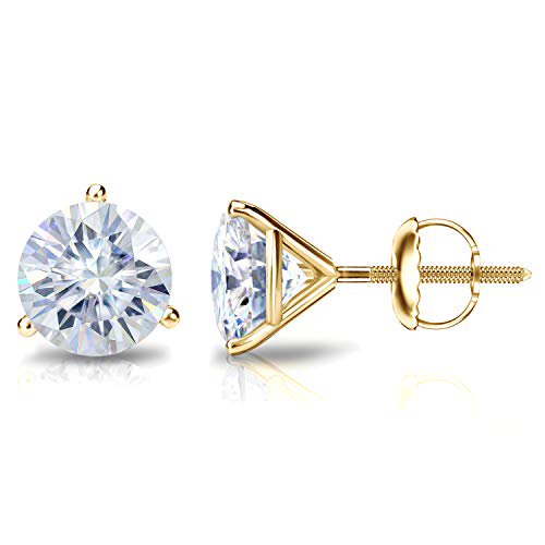 Martini Solitaire Lab Created Diamond Stud Earrings in 14K Yellow Gold