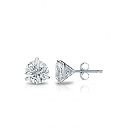 Martini Solitaire Lab Created Diamond Stud Earrings in 14K White Gold