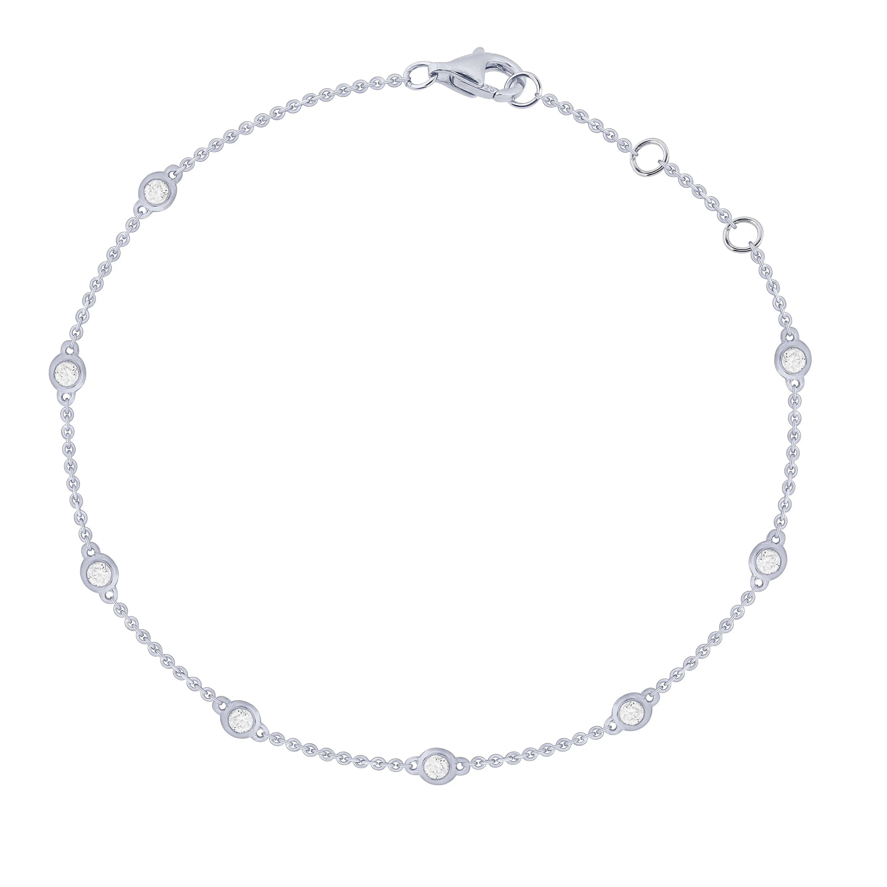 Lengths of Luxury Bracelet with Diamonds in 14Kt White Gold 0.46 c.t.w