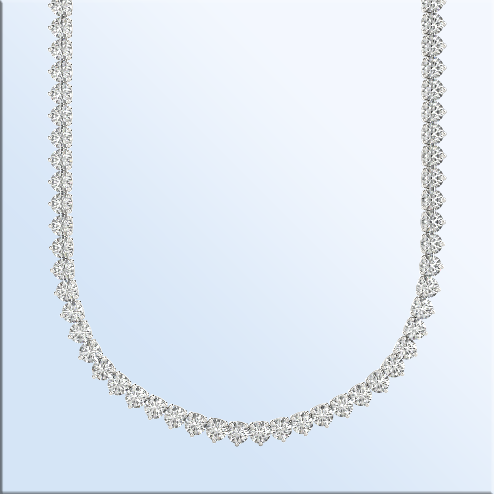 Diamond Tennis Necklace Classic in 14kt White Gold