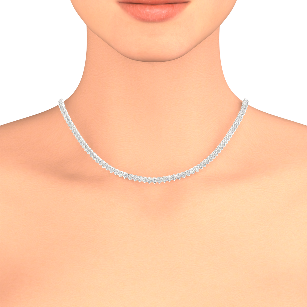 Diamond Tennis Necklace in 14Kt White Gold (14.24ct.tw.)