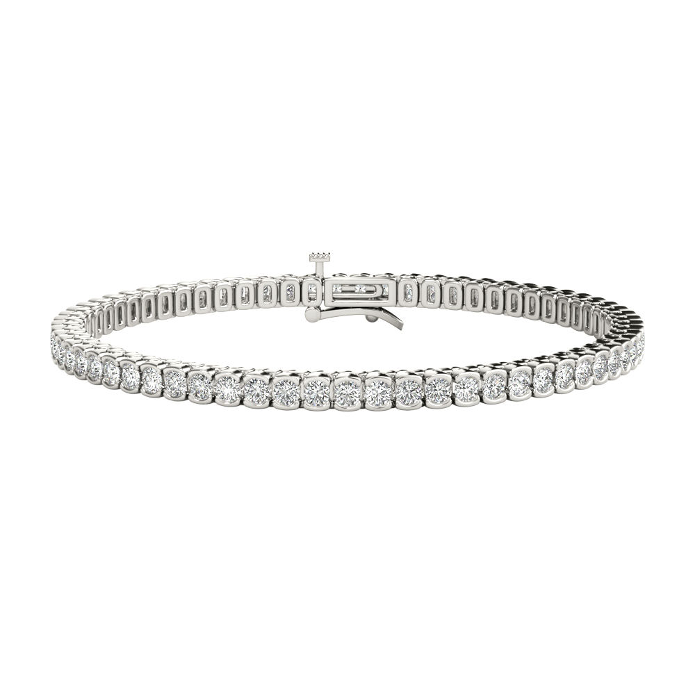 Diamond Tennis Bracelet Half-Bezel Setting in 14kt White Gold (5.63ct.tw.)
