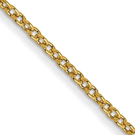 Cable Chain Round Open Link in 14k with Lobster Clasp Chain(1.6mm)
