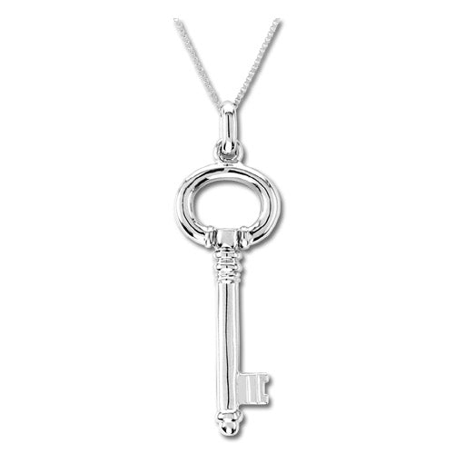 14K Gold Key Pendant With 16 Inch Chain