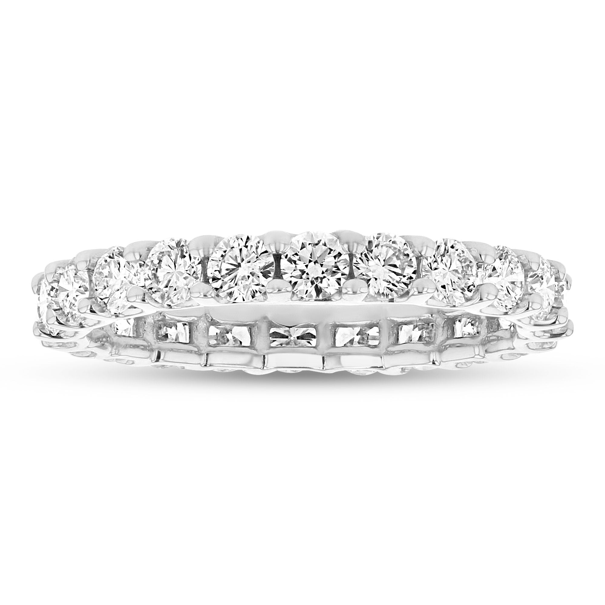 Diamond U Shaped Eternity Ring in 14k White Gold 1.80 c.t.w.