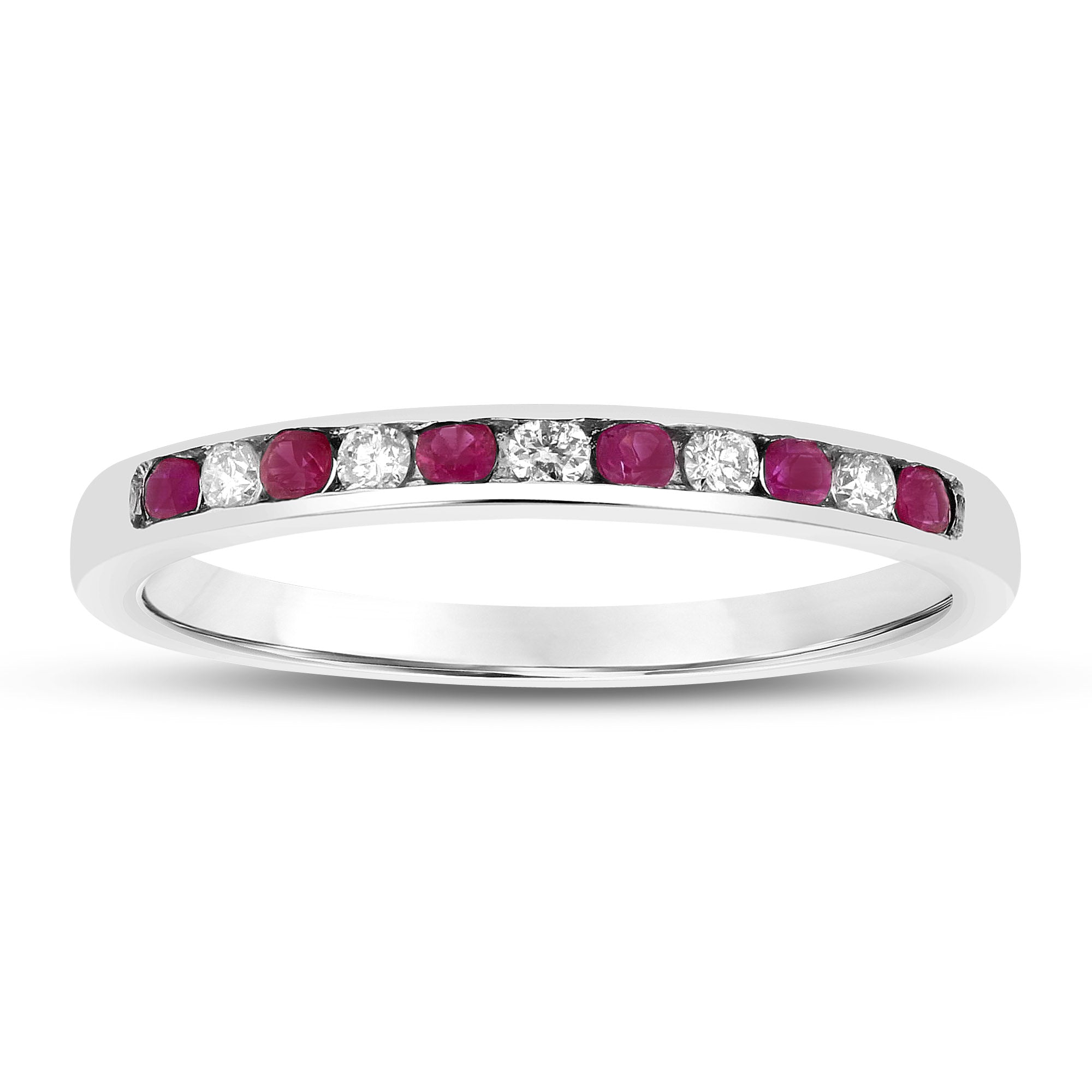 Diamond and Ruby Band in 14k Gold 0.25 c.t.w