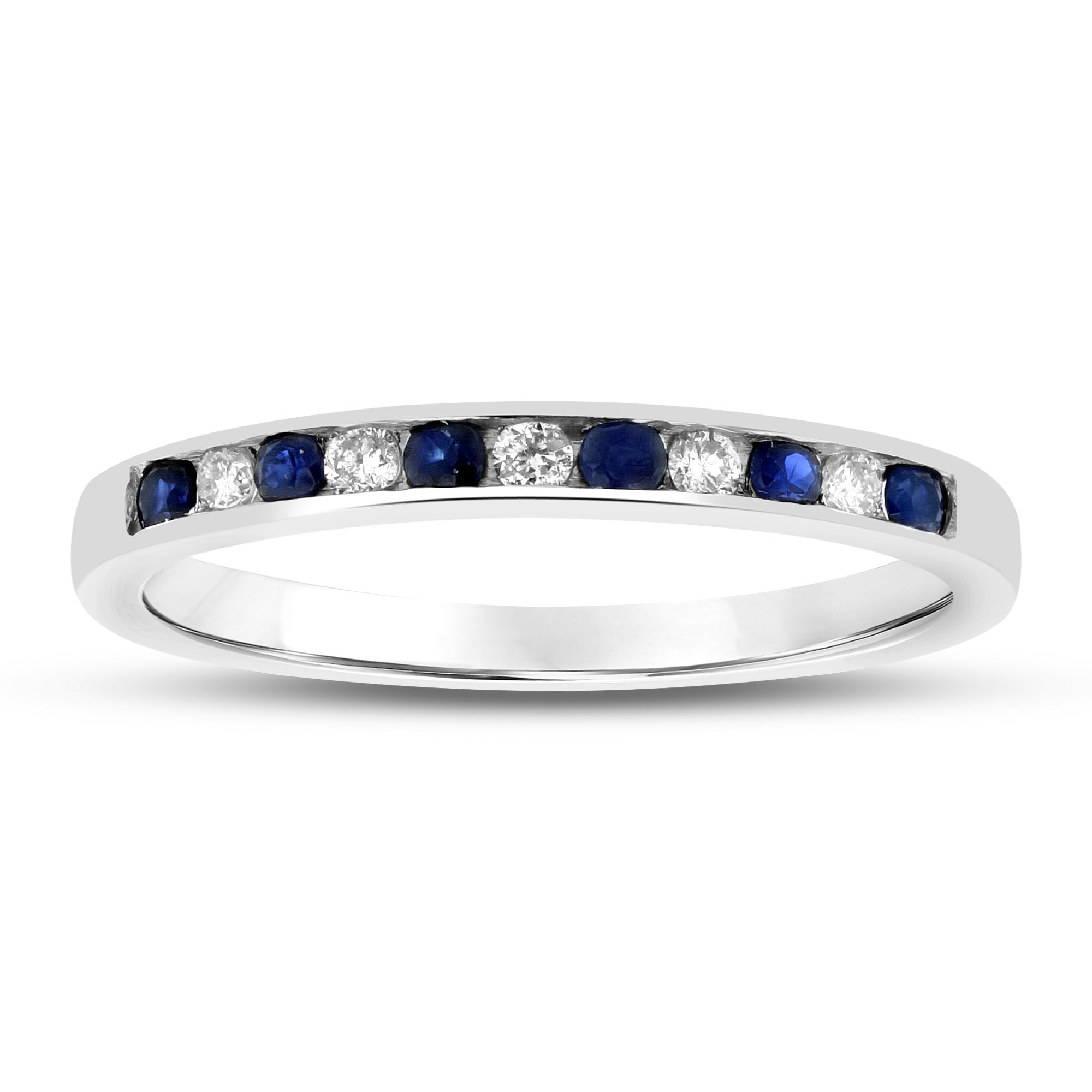 Diamond and Sapphire Band in 14k Gold 0.27 c.t.w.