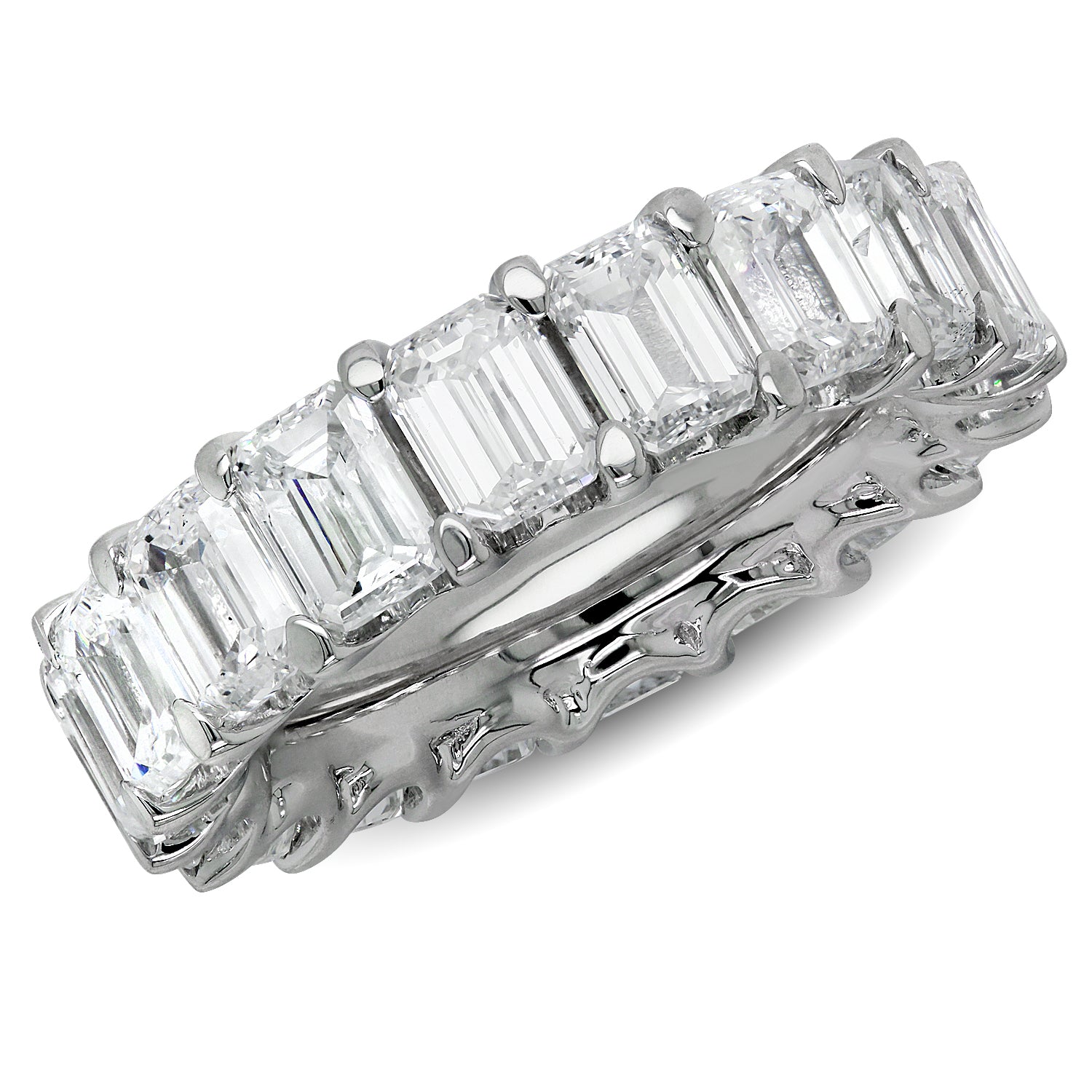 Eternity Band Lab Grown Emerald Diamonds in 18k white gold
