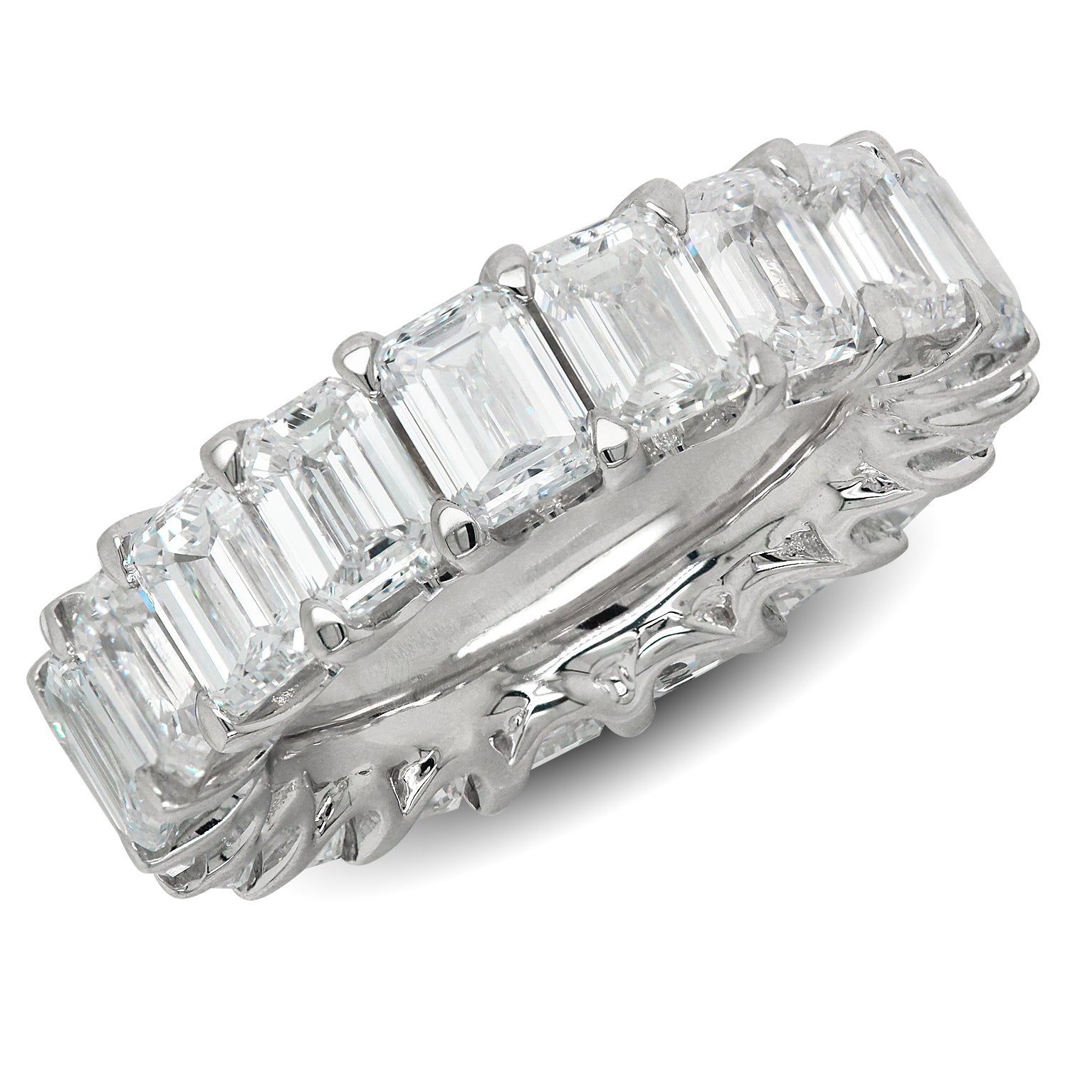 Eternity Band Lab Grown Emerald Diamonds in 18k white gold