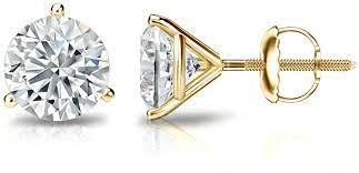 Martini Solitaire Lab Created Diamond Stud Earrings in 18K Yellow Gold