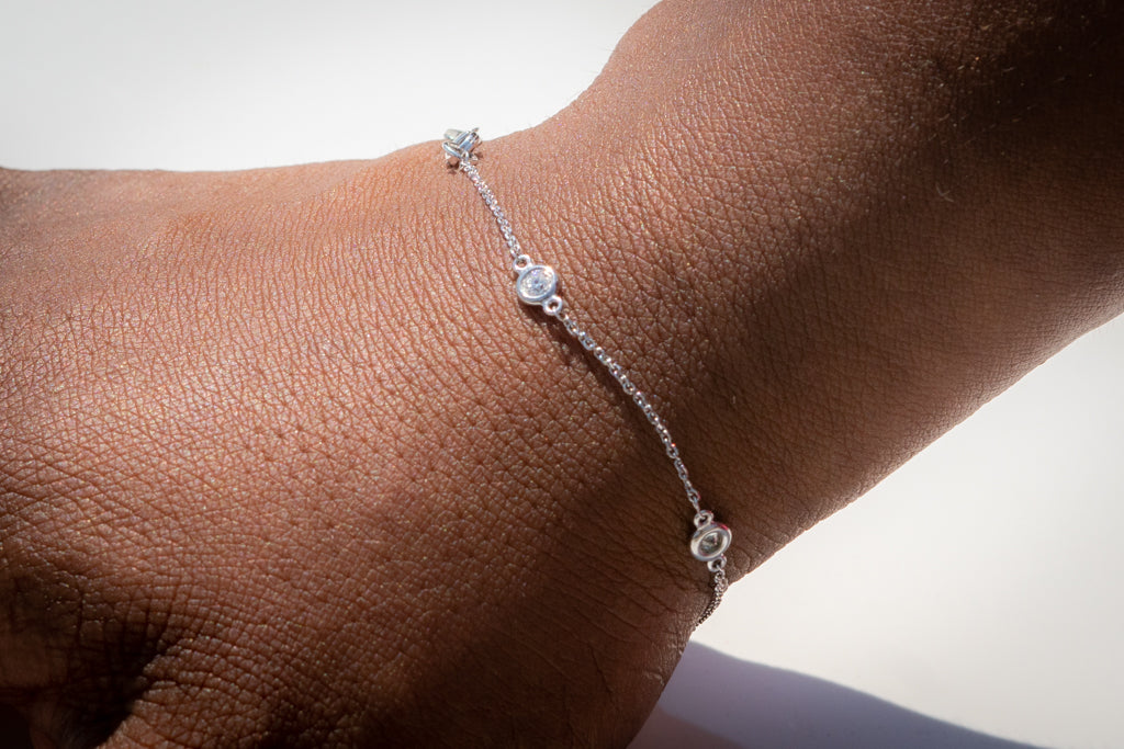 Lengths of Luxury Bracelet with Diamonds in 14Kt White Gold 0.46 c.t.w